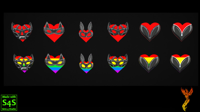 BDSM Heart Wall Decals and Neon Wall Lights