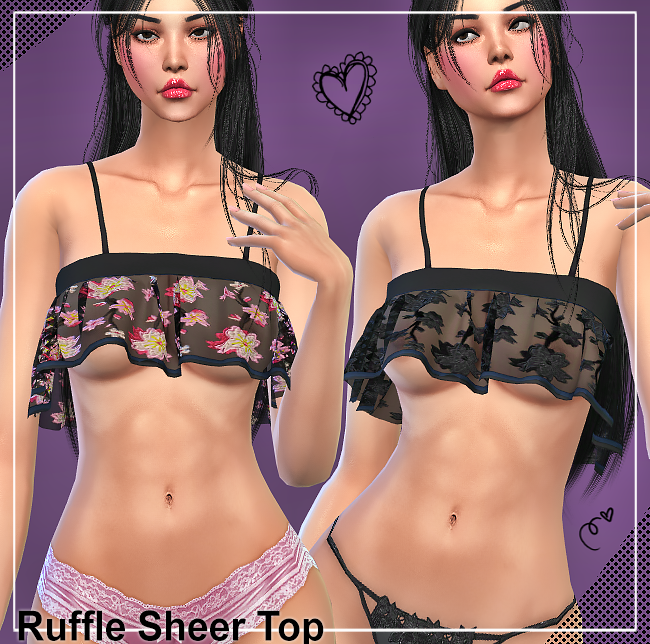 Ruffle Sheer Crop Top