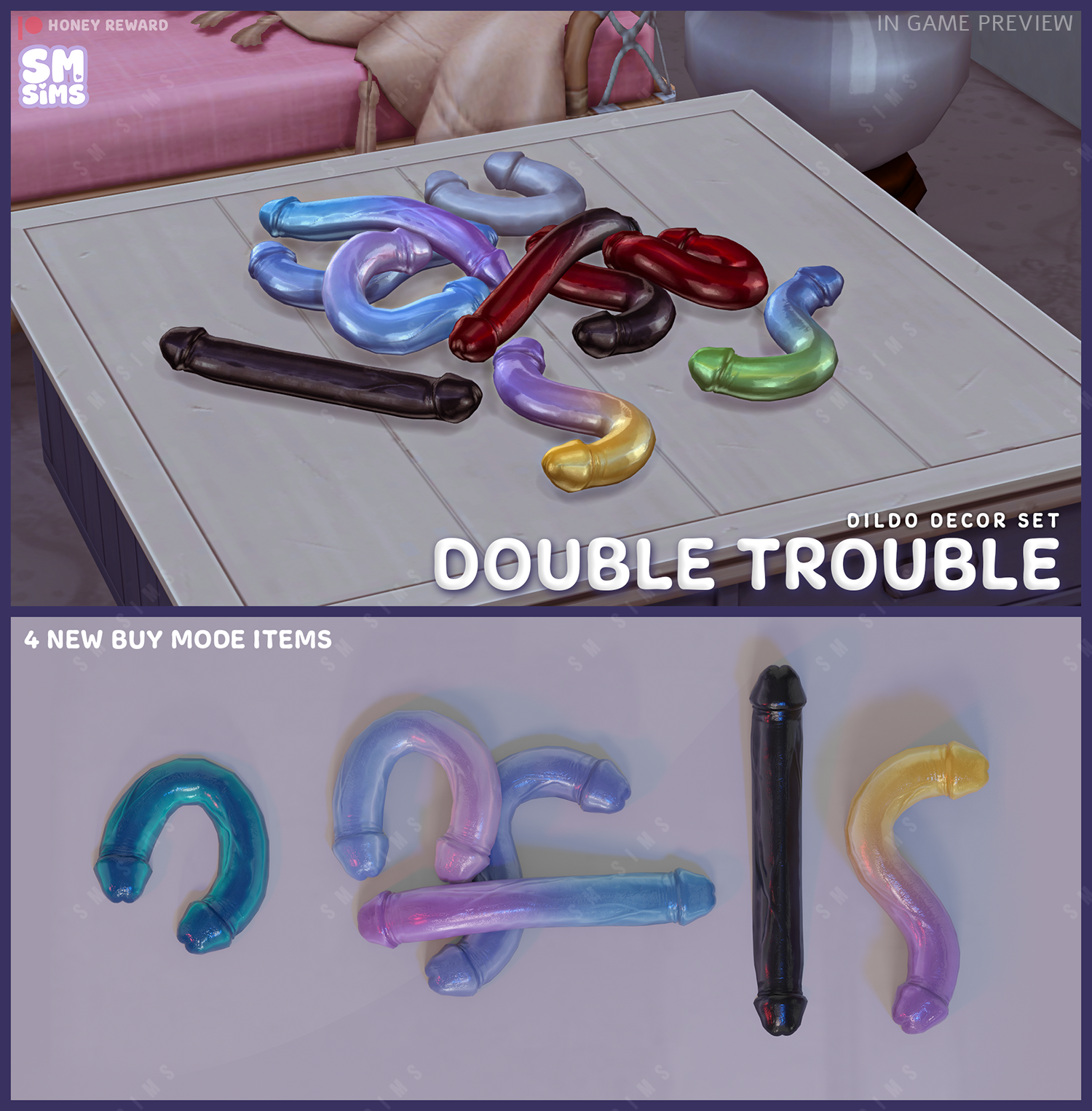 SMSims_doubledildoset
