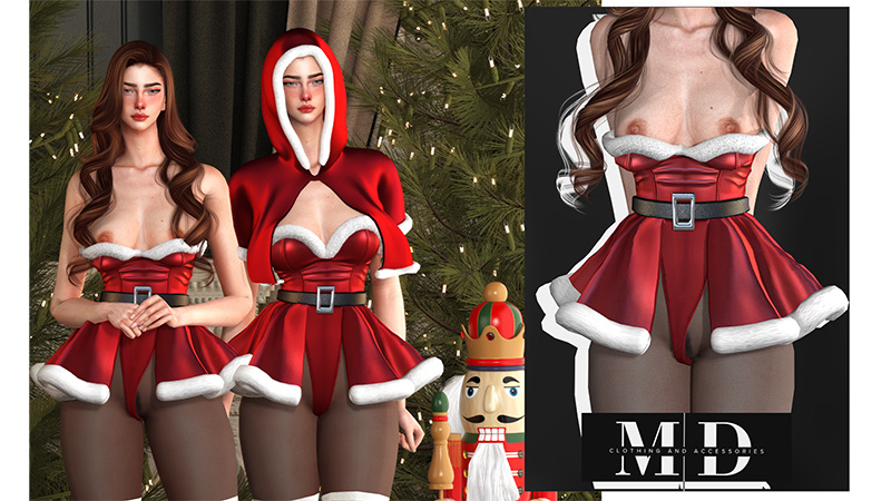 Christmas mini dress low poly